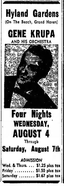 Bil-Mar Beach Hotel (Hyland Gardens Pavilion) - Aug 1948 Gene Krupa (newer photo)